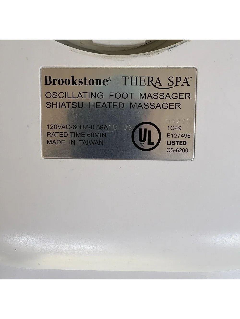 Brookstone Thera Spa Foot Massager CS-6200 Oscillating Vibrating Shiatsu Heat VG